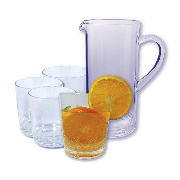 Acrylic 5 Piece Patio Set ~ Glasses and Pitcher